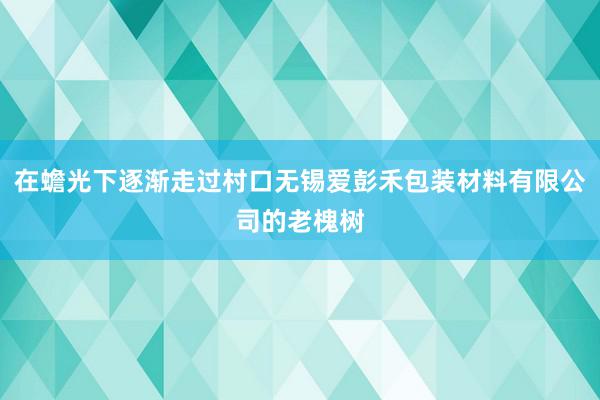 在蟾光下逐渐走过村口无锡爱彭禾包装材料有限公司的老槐树