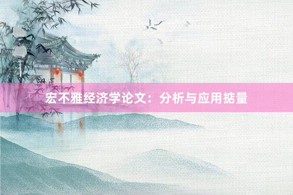 宏不雅经济学论文：分析与应用掂量